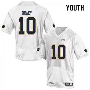 Notre Dame Fighting Irish Youth TaRiq Bracy #10 White Under Armour Authentic Stitched College NCAA Football Jersey WMT8099MI